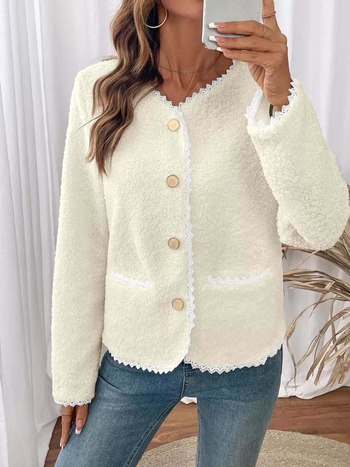 Lace Button Up Outerwear