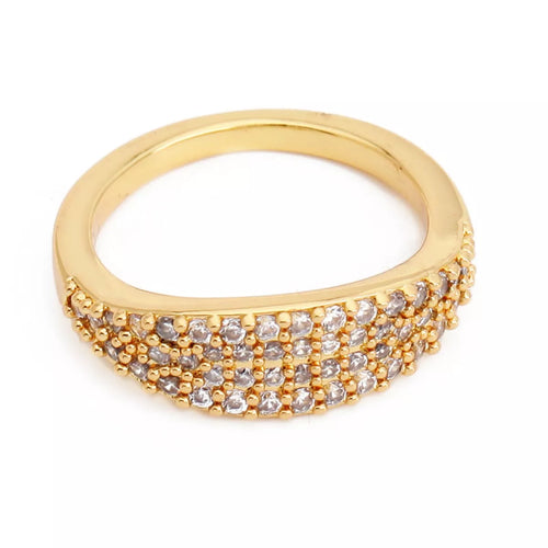 18K Gold-Plated Copper Zircon Round Ring – image 1 | Lilixa Trending Jewelry