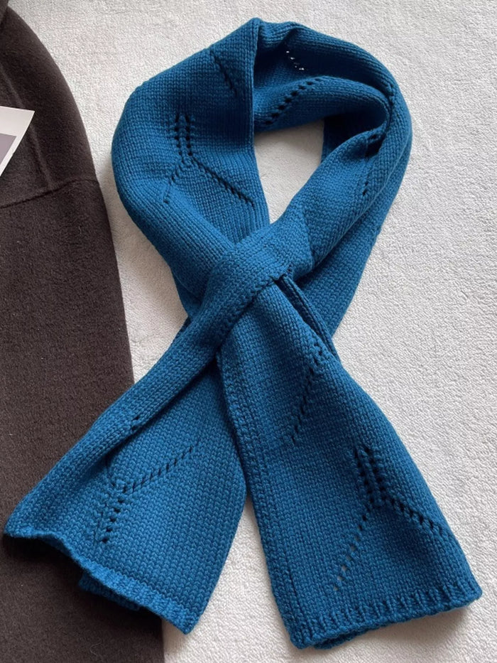100% Wool Openwork Scarf for Women
