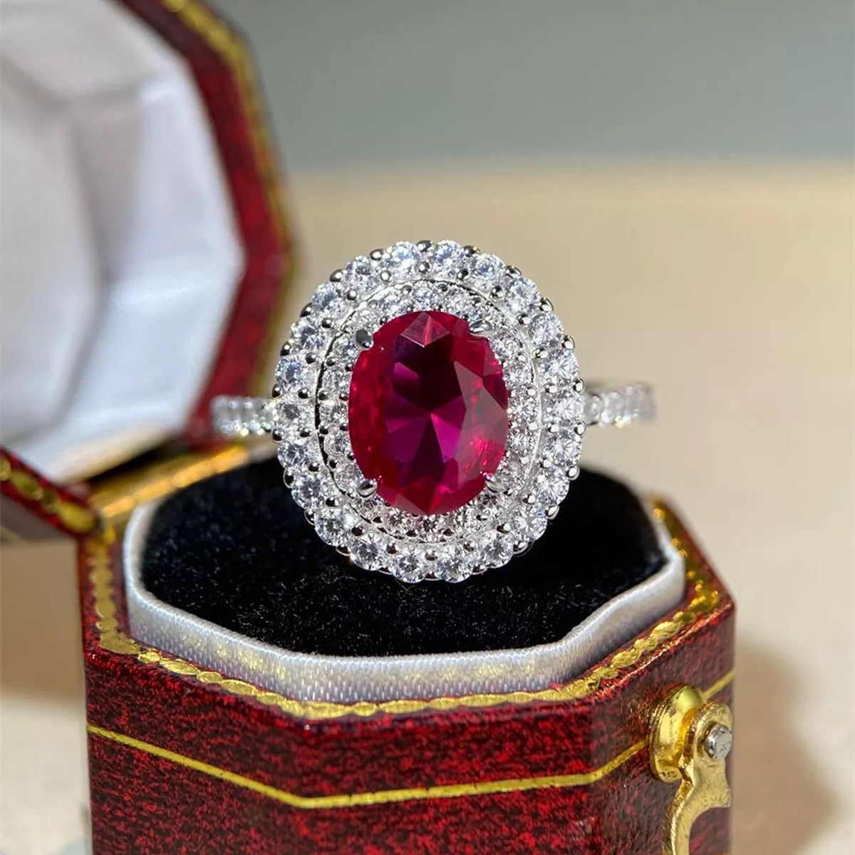 925 Sterling Silver Zircon Round Ring for Women