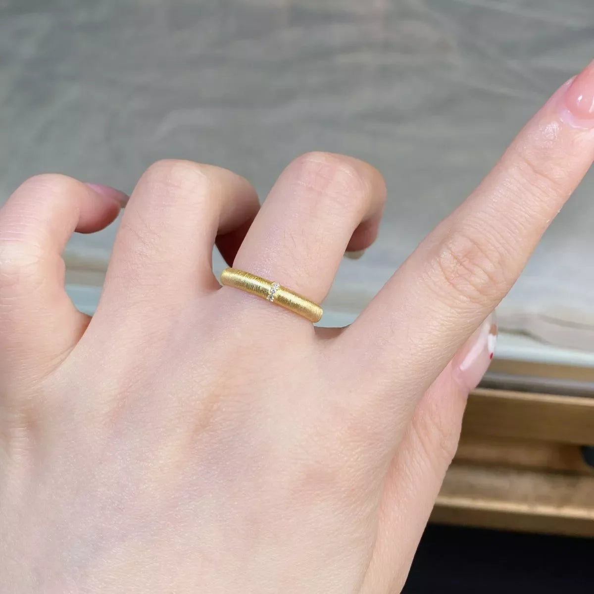 18K Gold-Plated 925 Sterling Silver Zircon Ring for Women