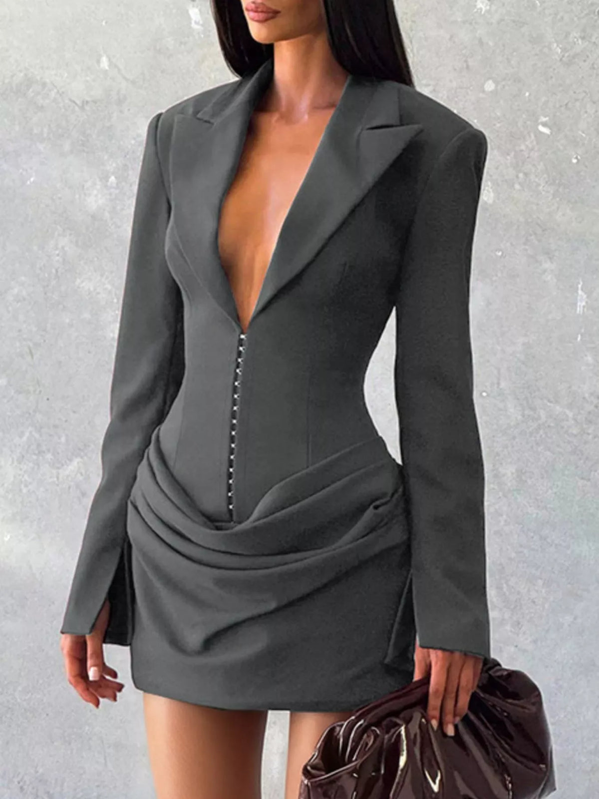 Blazer Long Sleeve Mini Dress Plus Size
