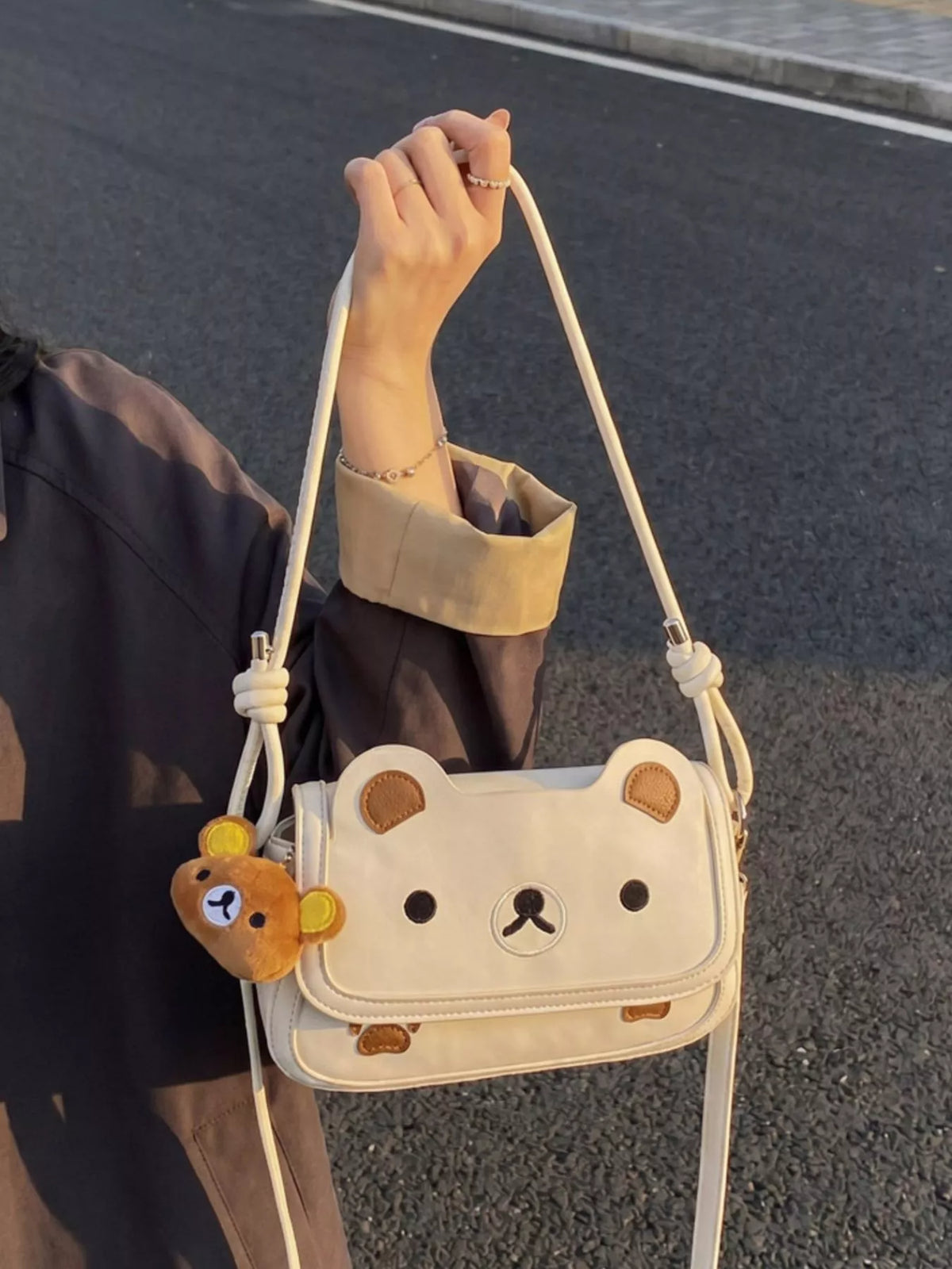 Cartoon Bear Crossbody Bag for Women