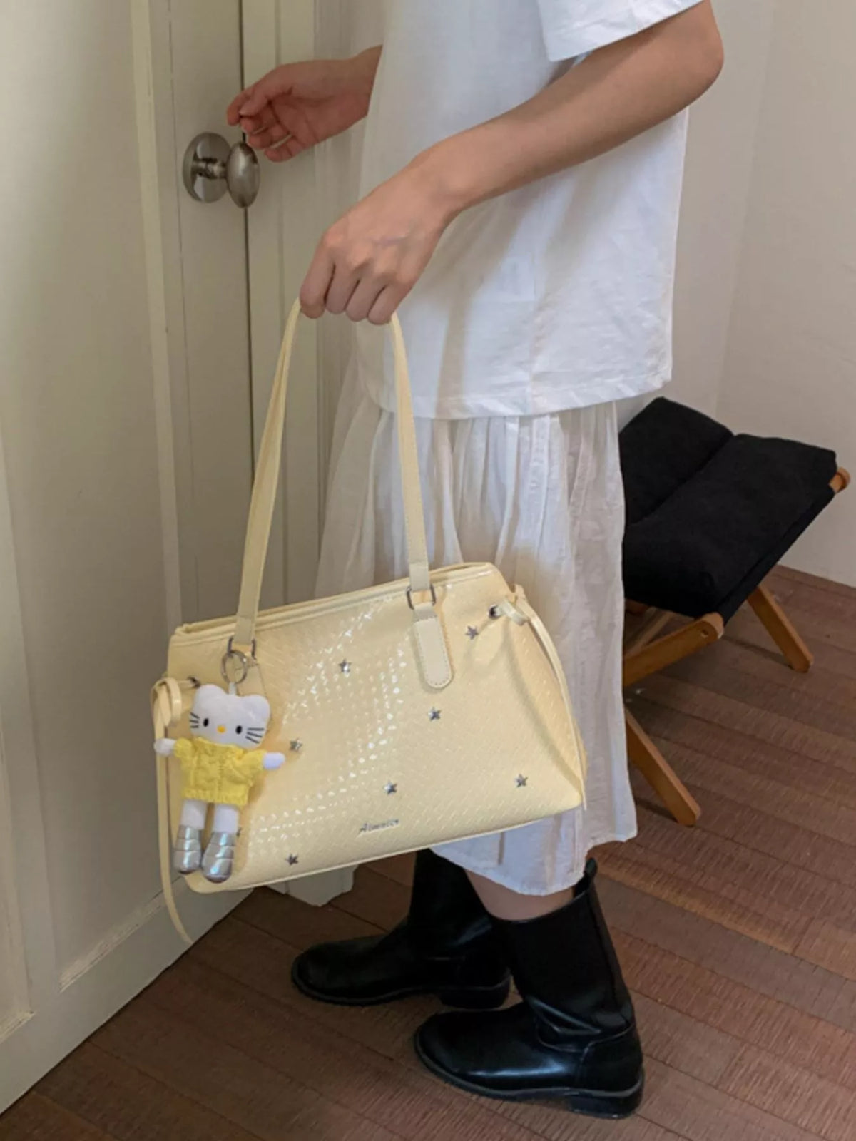 Convertible Vegan Leather Tote Bag