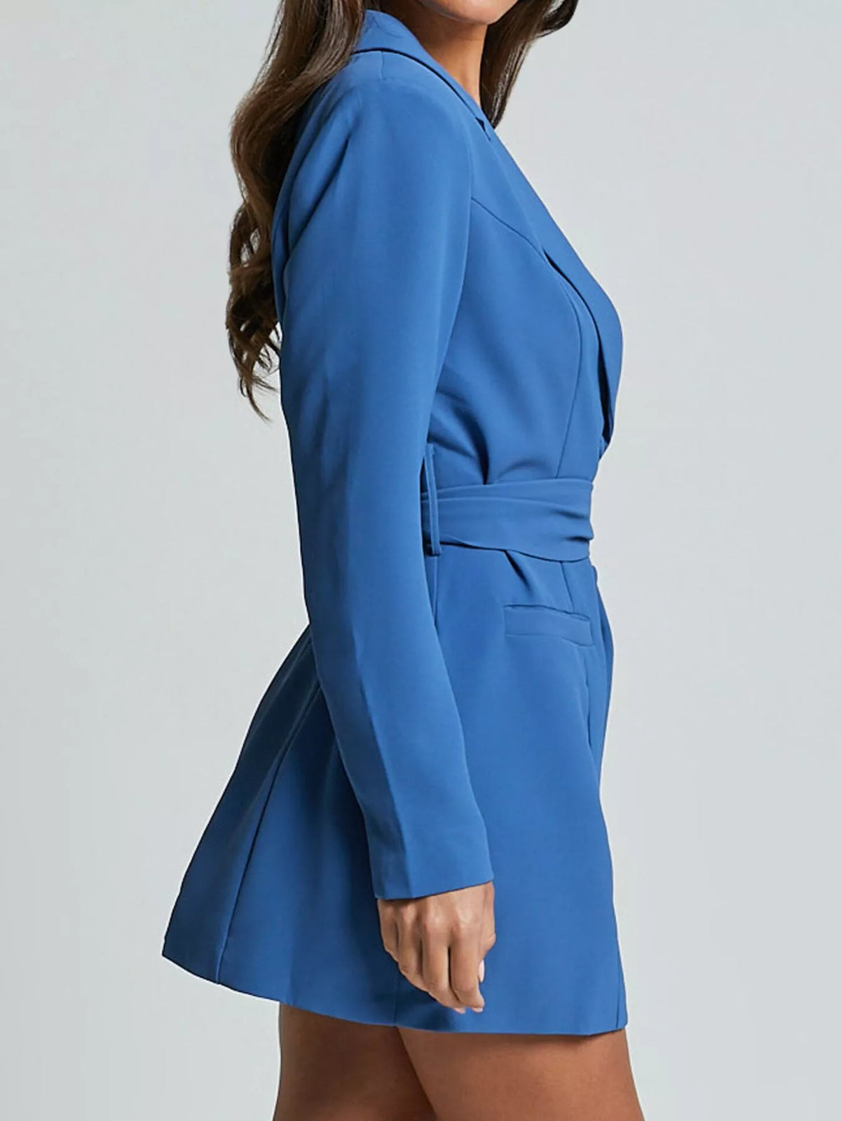 Tie Waist Lapel Blazer
