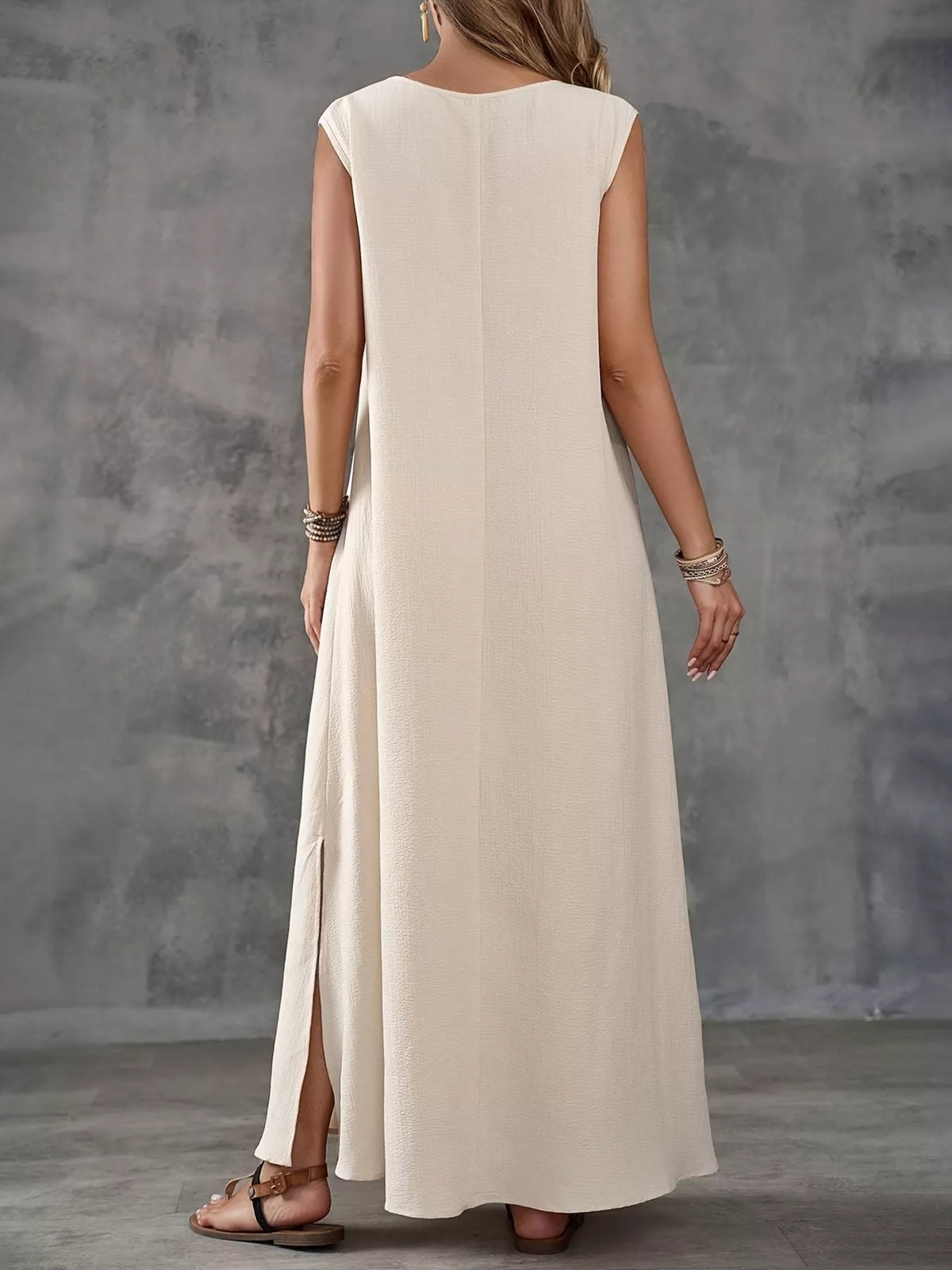 V-Neck Side Slit Maxi Dress