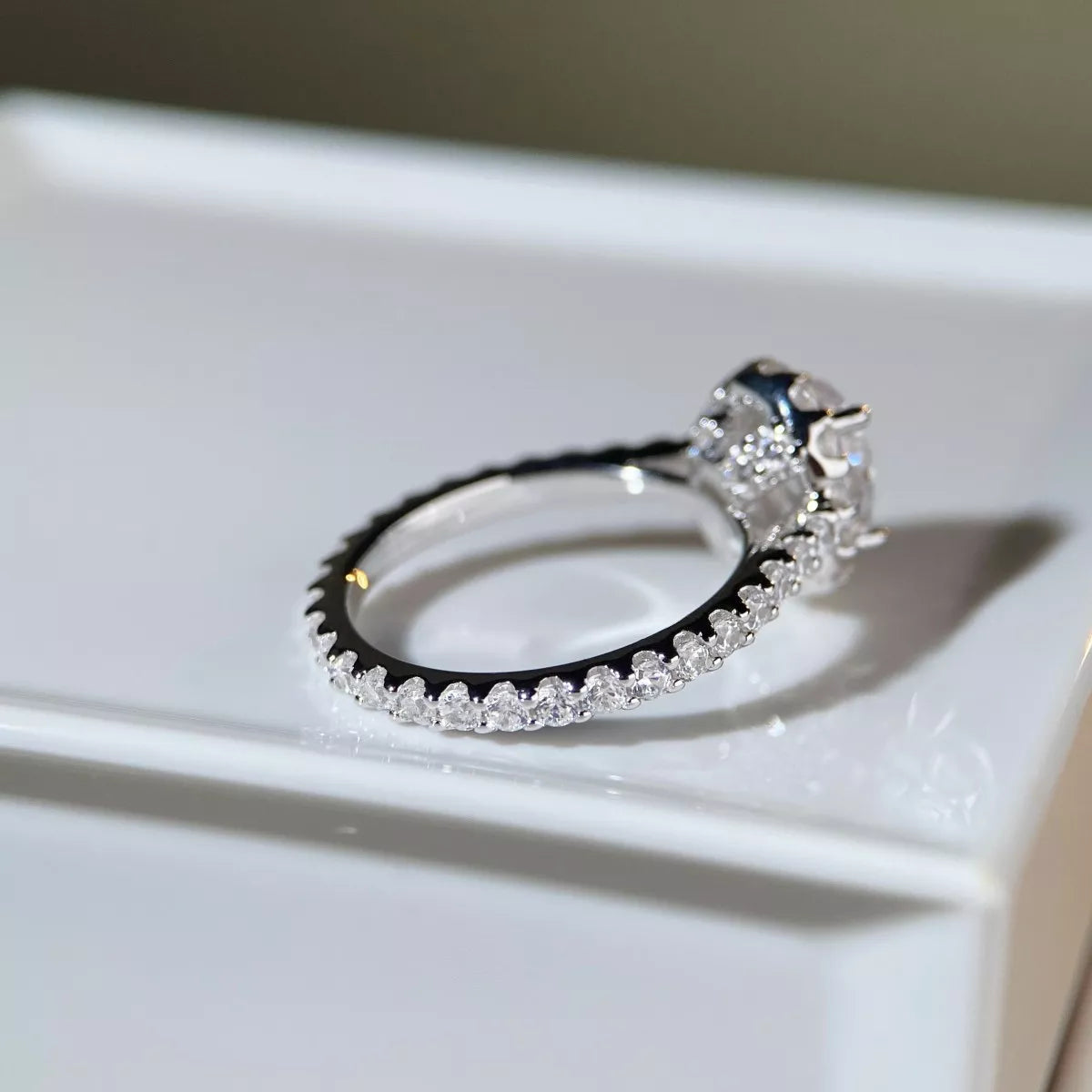 1.5 Carat Moissanite 925 Sterling Silver Oval Ring for Women