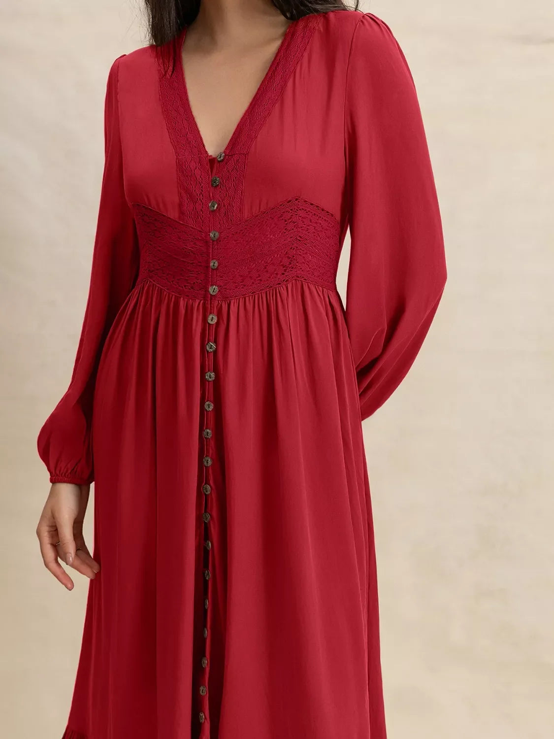 Balloon Sleeve Ruffle Maxi Dress