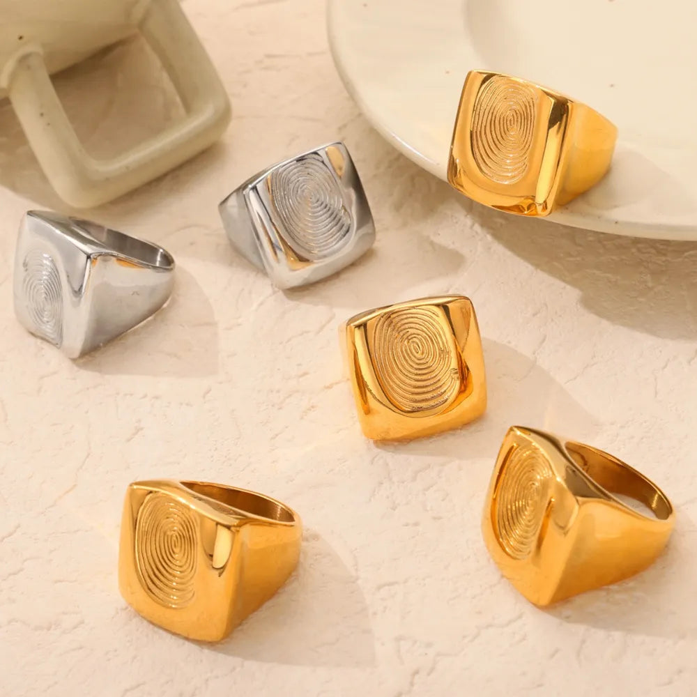 Titanium Steel Fingerprint Signet Ring – image 8 | Lilixa Trending Jewelry
