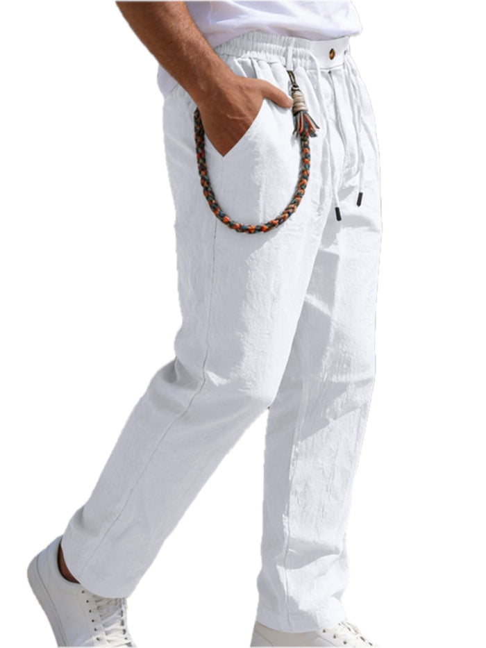 Men's Casual Drawstring Pants with Pockets Plus Size
