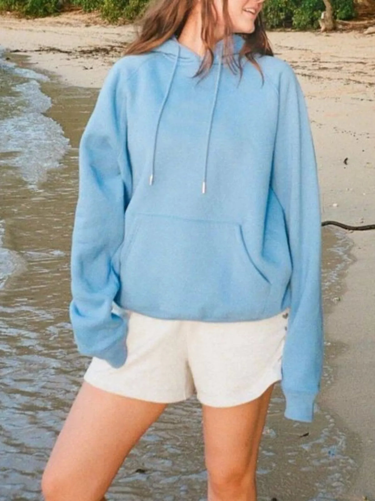 'Welcome Home' Graphic Raglan Sleeve Hoodie for Women