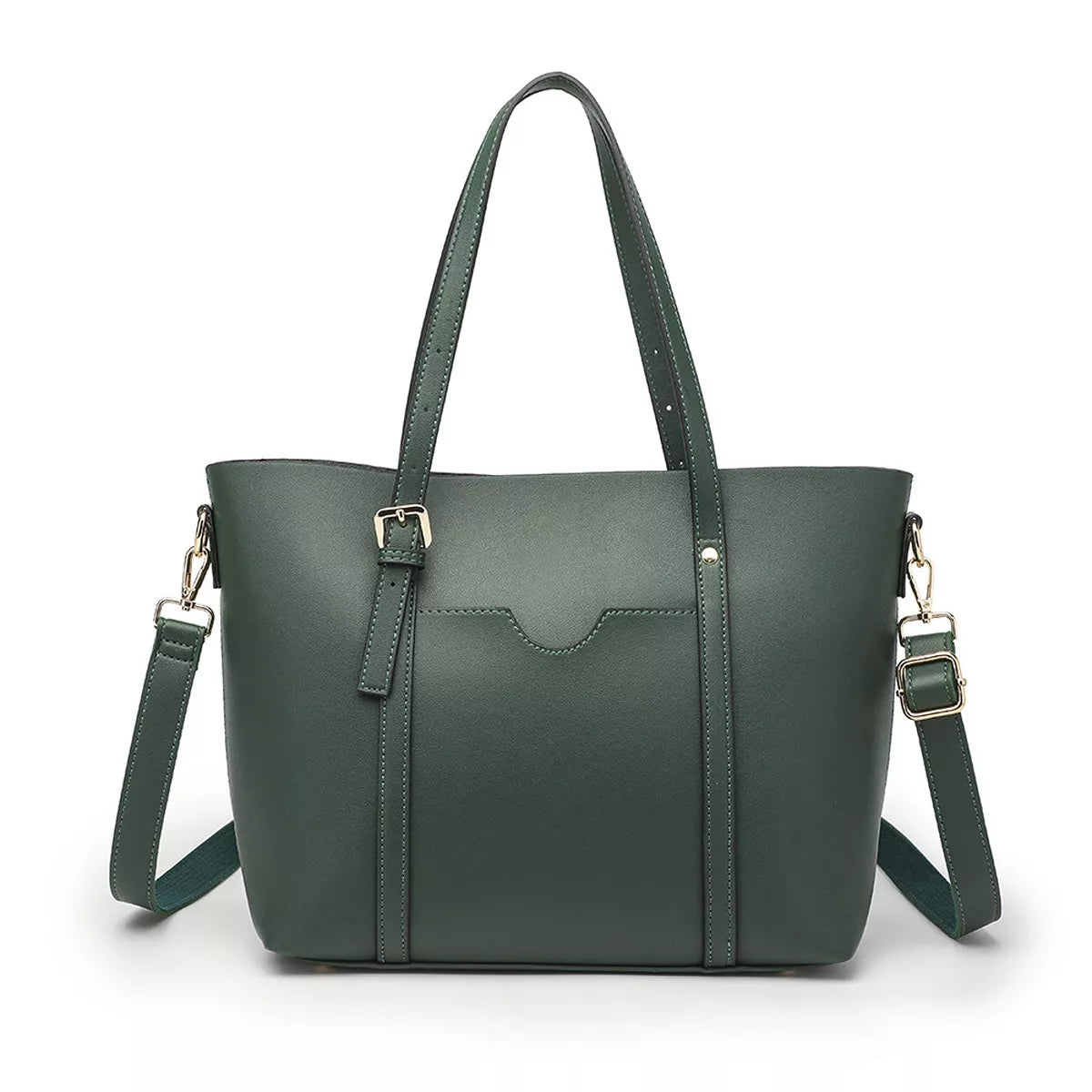 Vegan Leather Tote Bag in Green