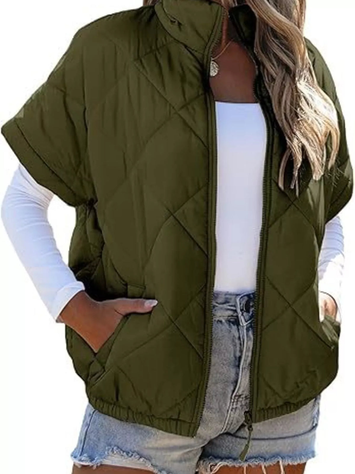 Quilted Zip Up Winter Coat