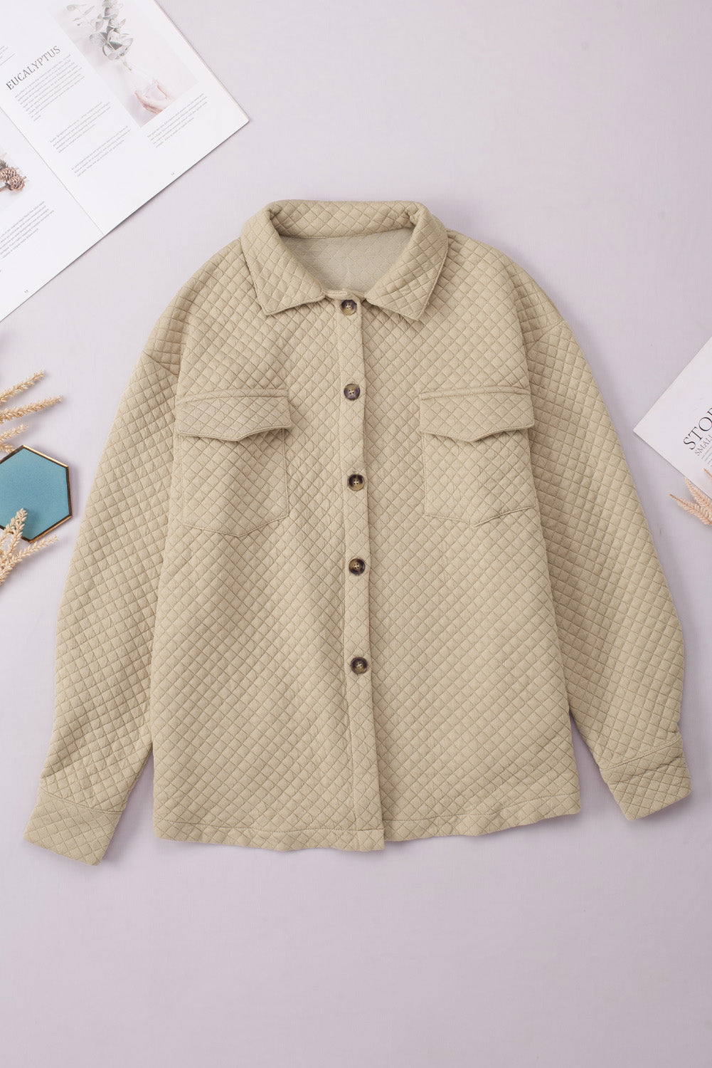 Button Down Collared Jacket for Women