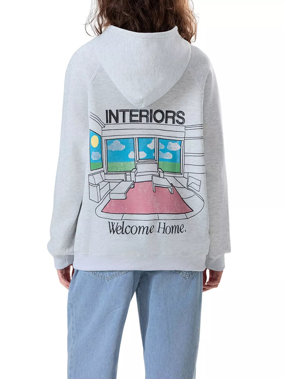 'Welcome Home' Graphic Raglan Sleeve Hoodie for Women