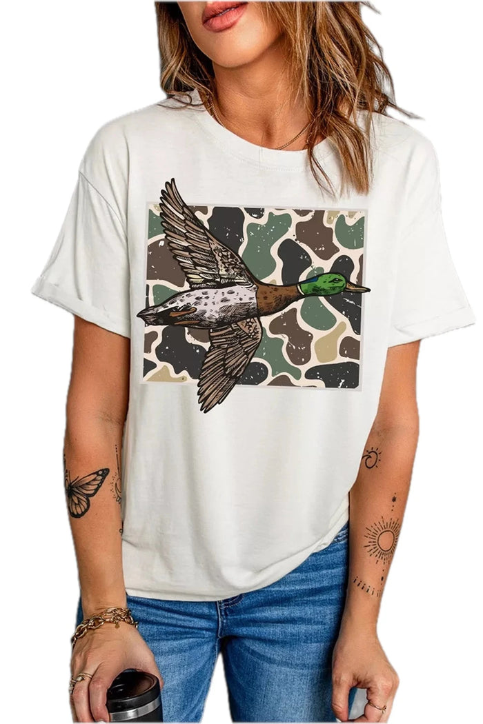 Western Camo Mallard Duck Graphic T-Shirt