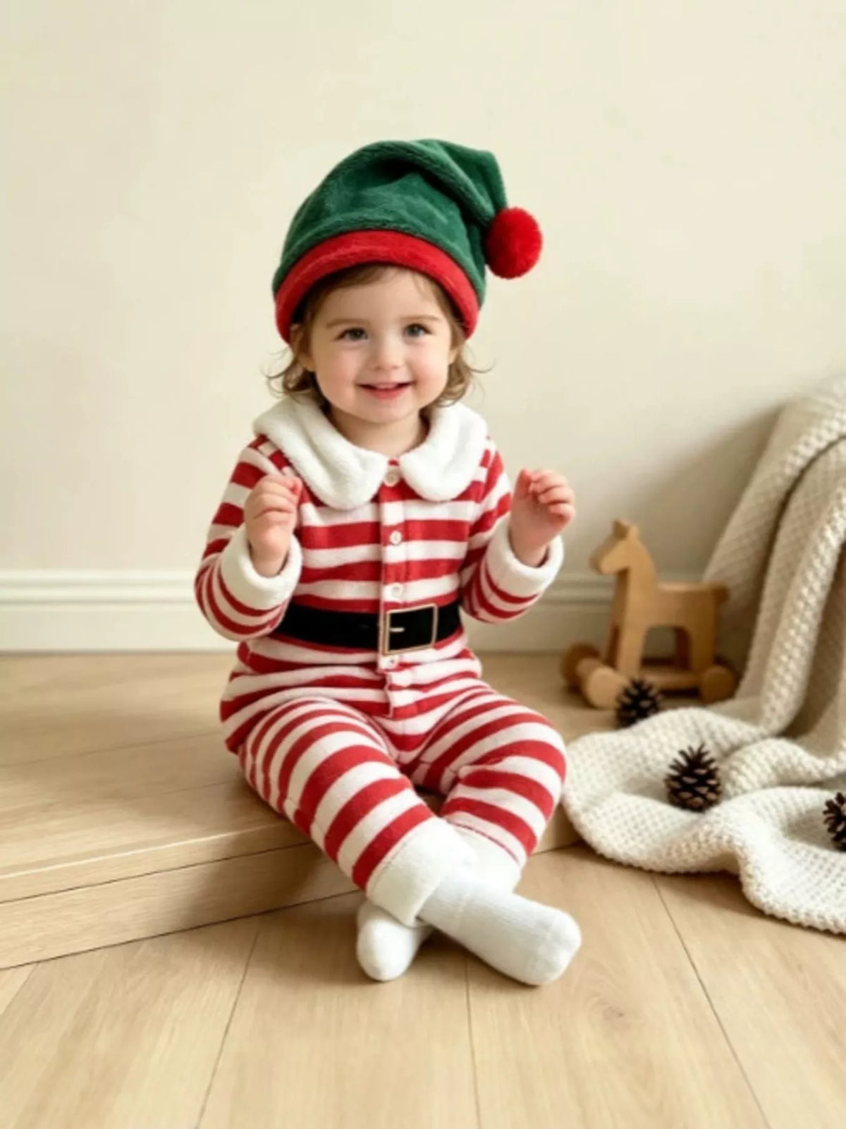 Children's Christmas Striped Pajama Set