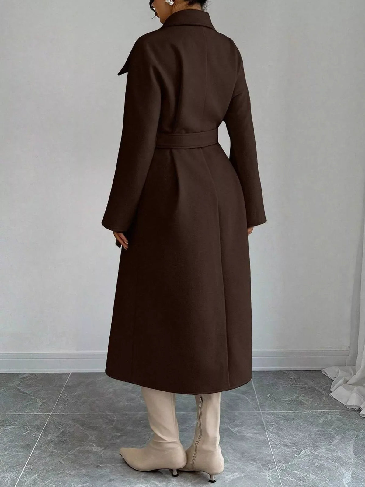 Belted Double Breasted Longline Coat