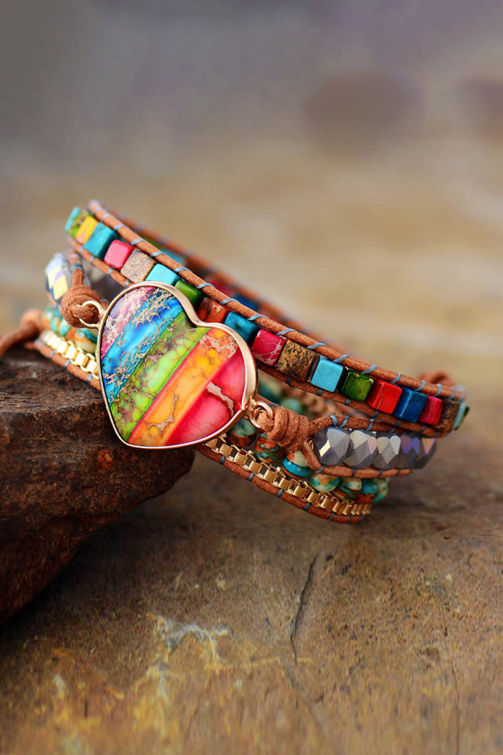 Imperial Jasper & Crystal Layered Bracelet – image 4 | Lilixa Trending Jewelry