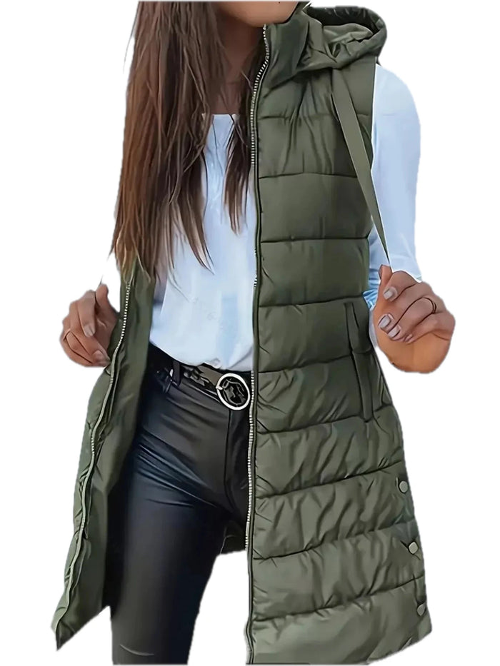 Longline Hooded Puffer Vest