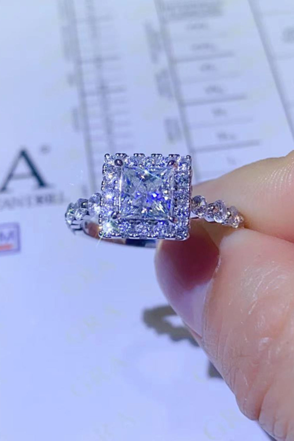 Adored 1 Carat Moissanite Square Ring for Women