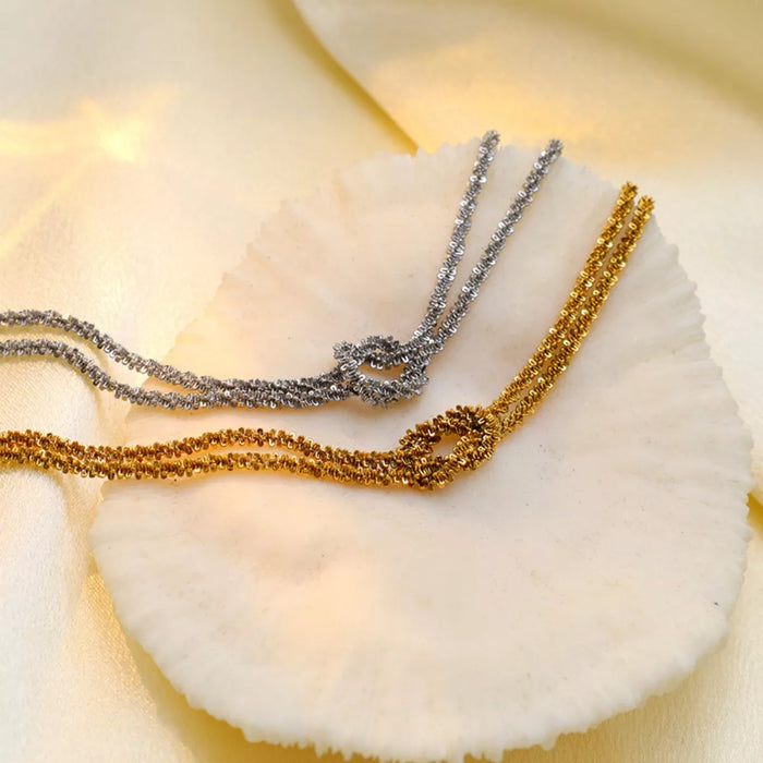 Stainless Steel Twisted Chain Bracelet for Women