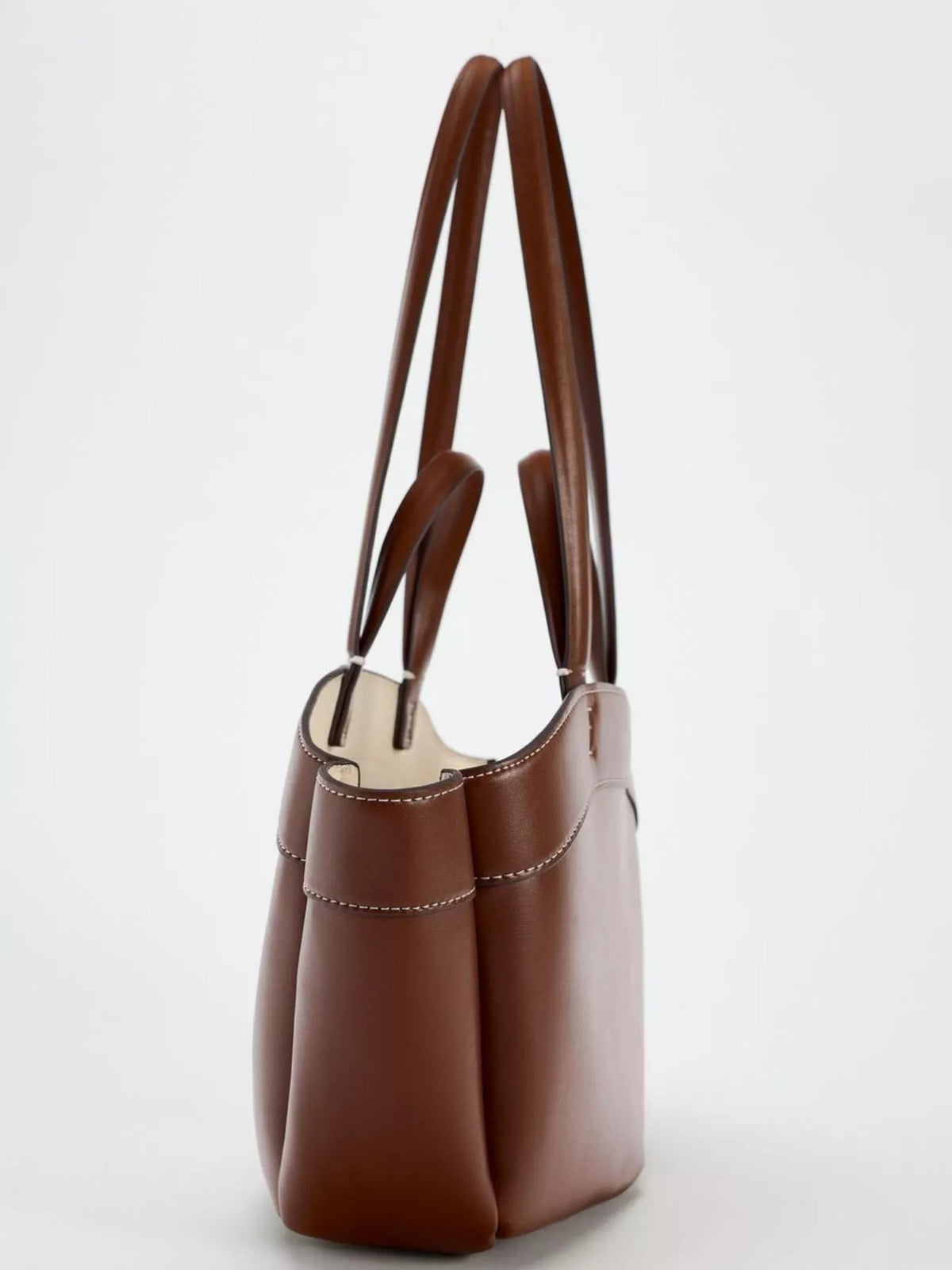 Vegan Leather Tote Bag in Maroon