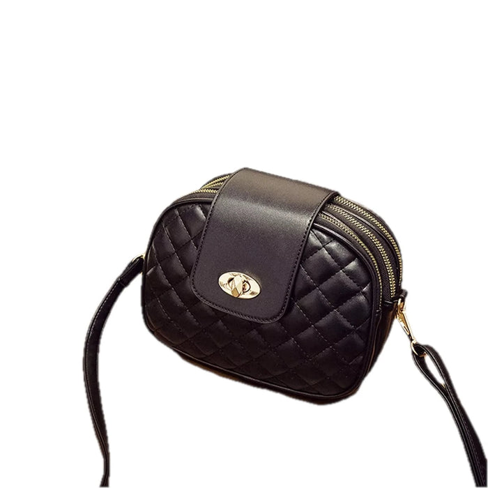 Quilted Turn Lock Crossbody Bag for Women