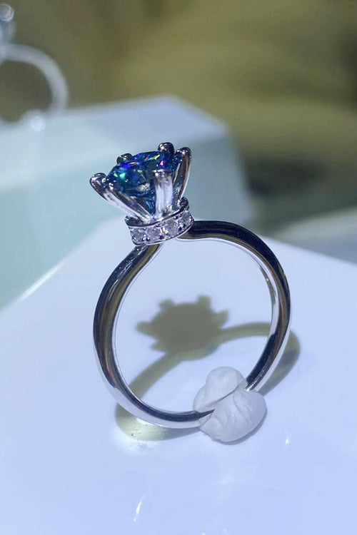1 Carat Moissanite 6-Prong Solitaire Ring for Women
