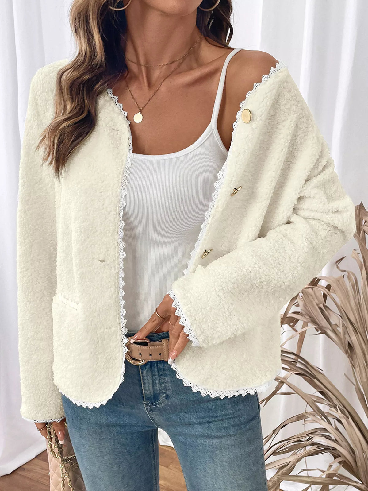 Lace Button Up Outerwear