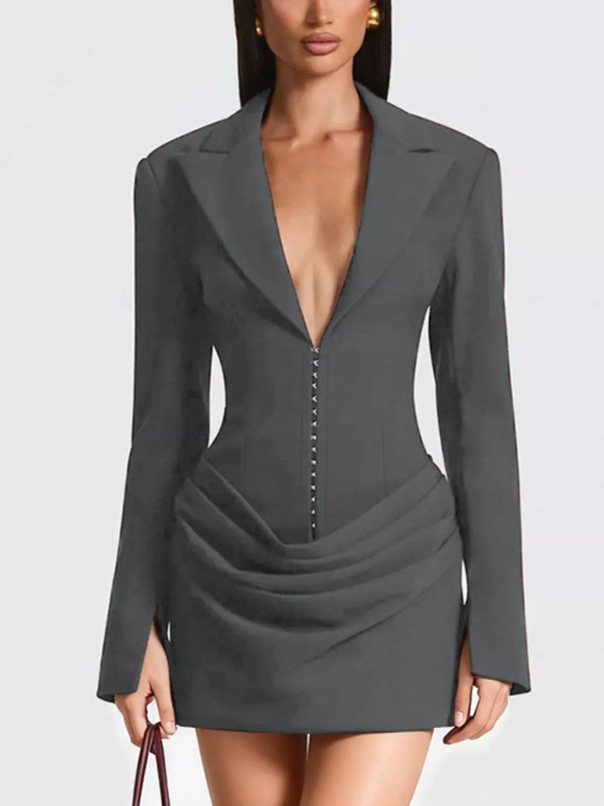 Blazer Long Sleeve Mini Dress Plus Size