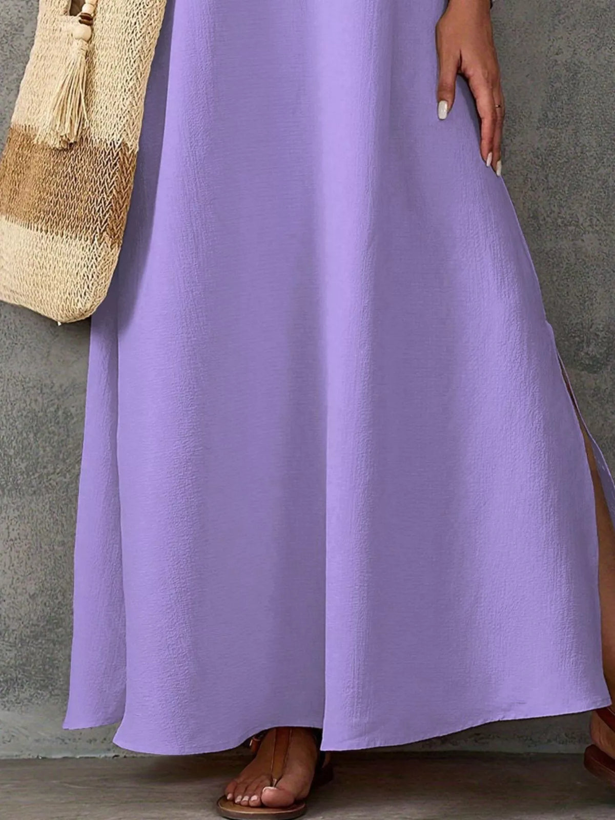 V-Neck Side Slit Maxi Dress