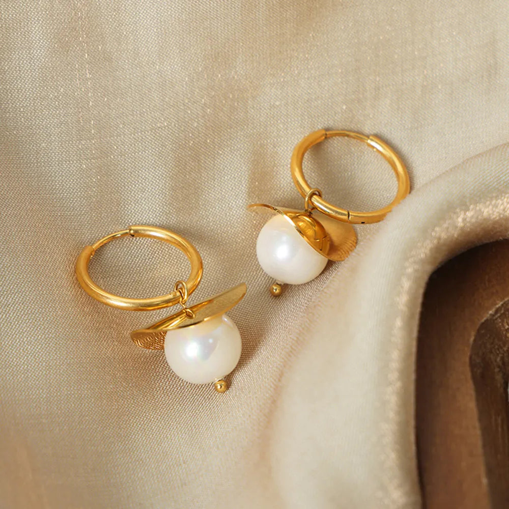 18K Gold-Plated Bead Dangle Earrings – image 5 | Lilixa Trending Jewelry