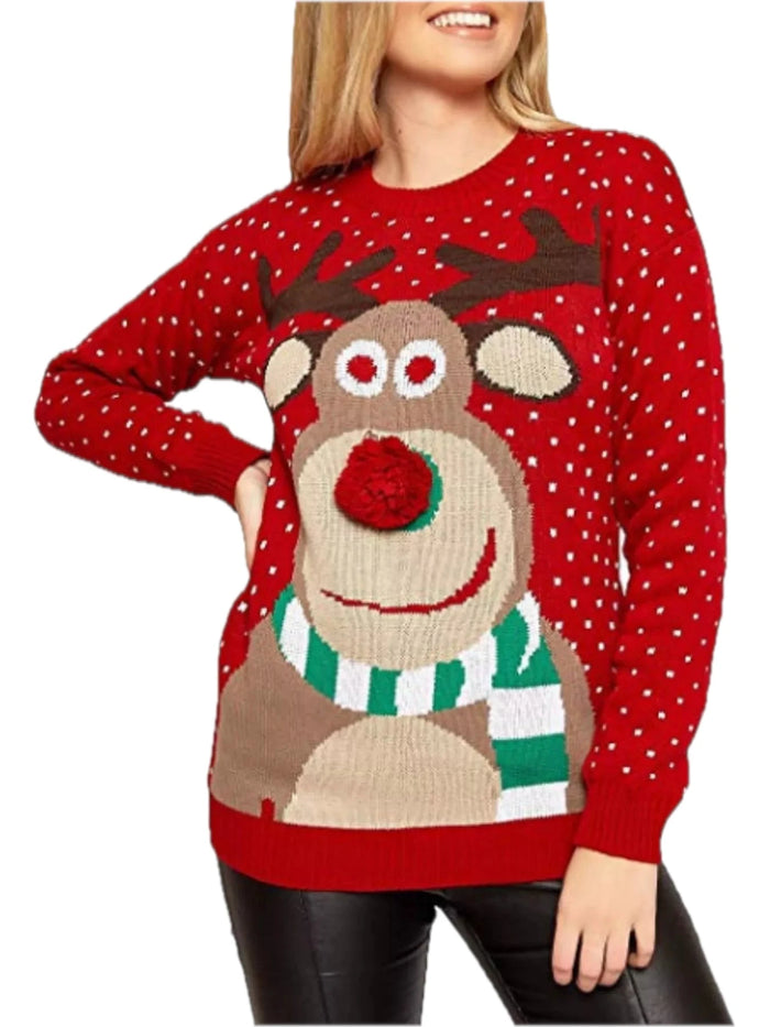 Christmas Reindeer Crew Neck Sweater