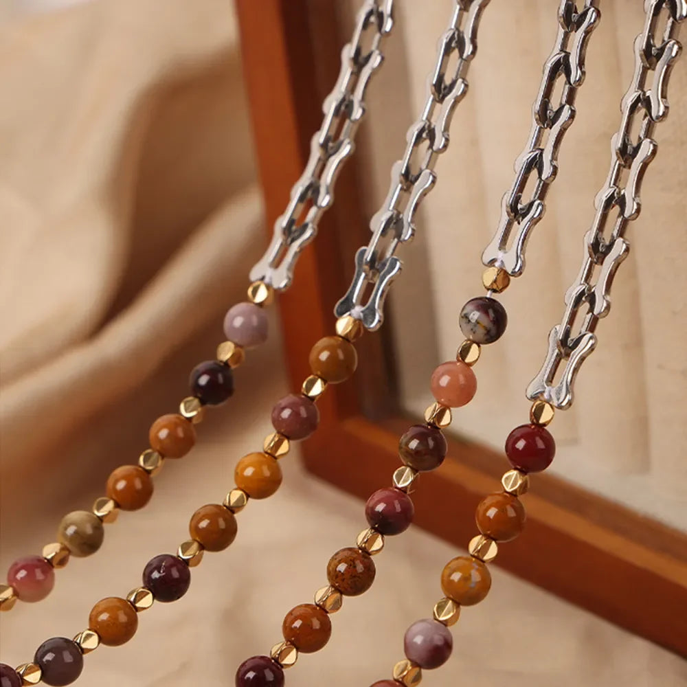 Titanium Steel Egg Yolk Stone Necklace – image 4 | Lilixa Trending Jewelry