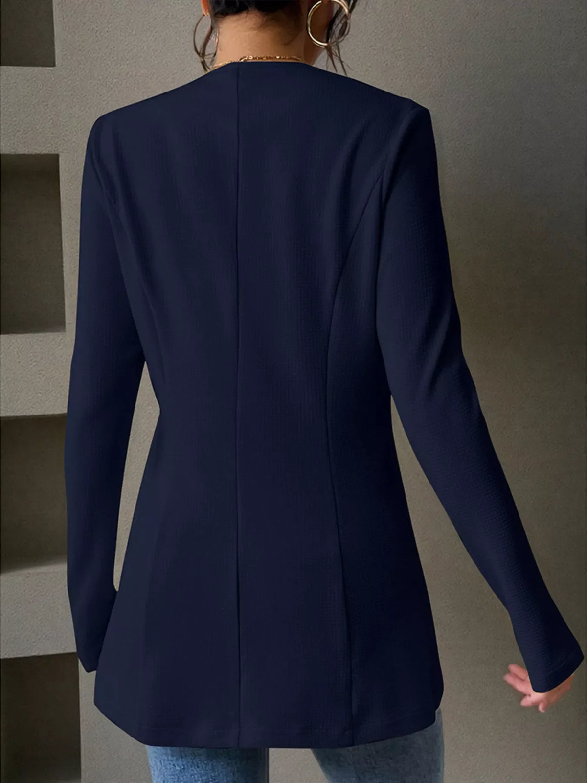 Flared Hem One Button Blazer