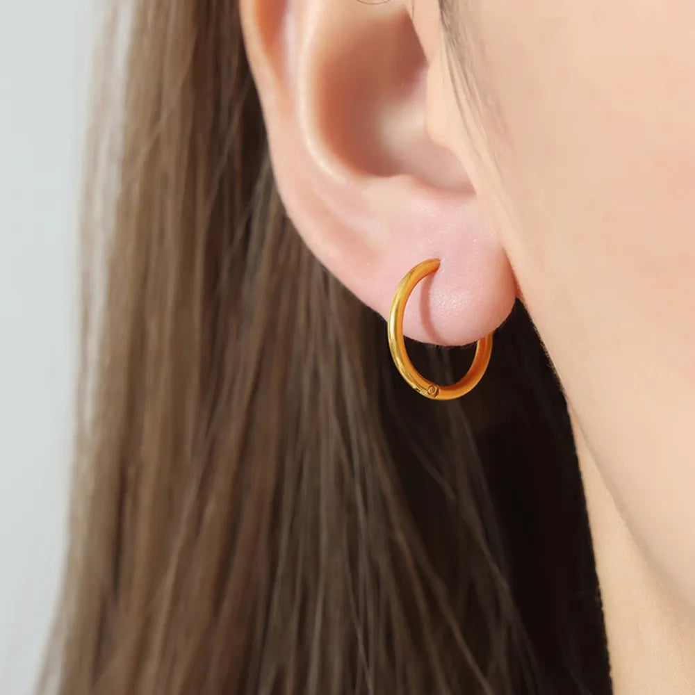 18K Gold-Plated Huggie Earrings – image 5 | Lilixa Trending Jewelry