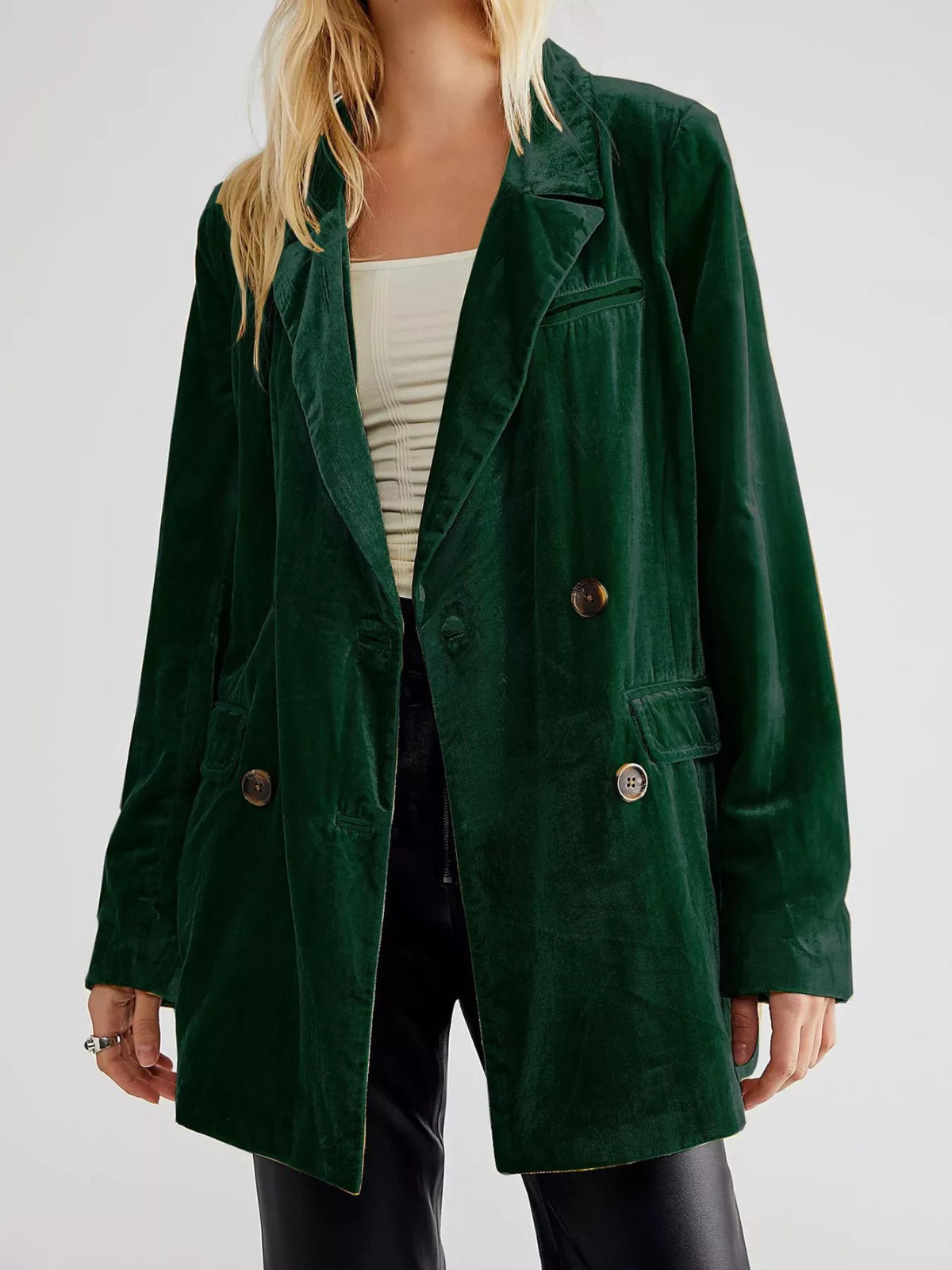 Double Breasted Button Up Blazer
