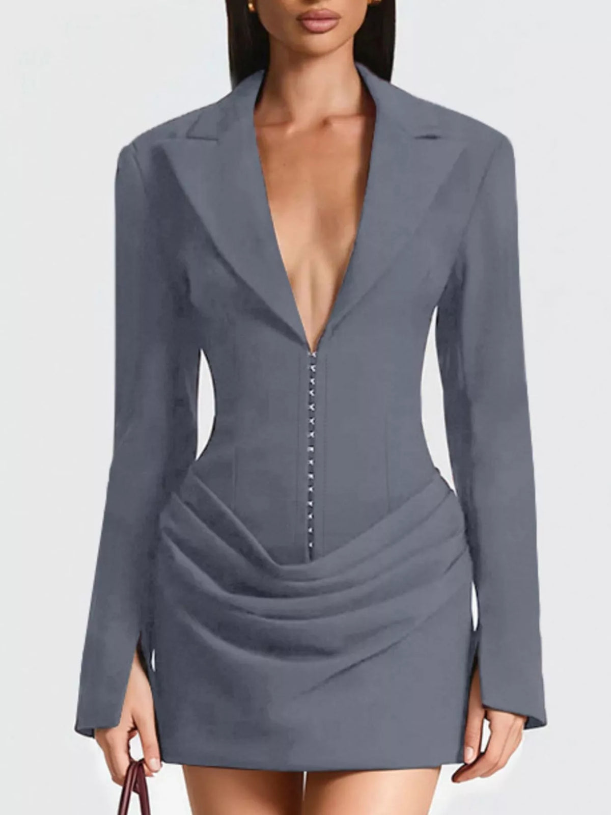 Blazer Long Sleeve Mini Dress Plus Size