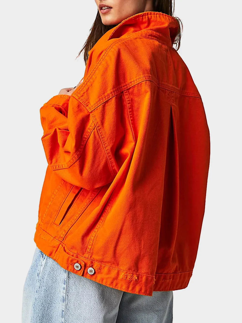 Women's Button Up Long Sleeve Denim Jacket