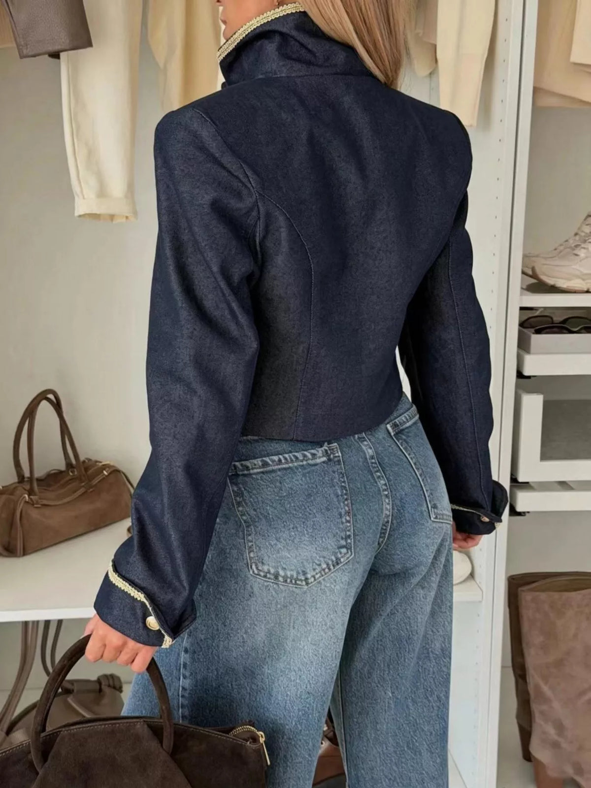 Double-Breasted Cropped Jacket
