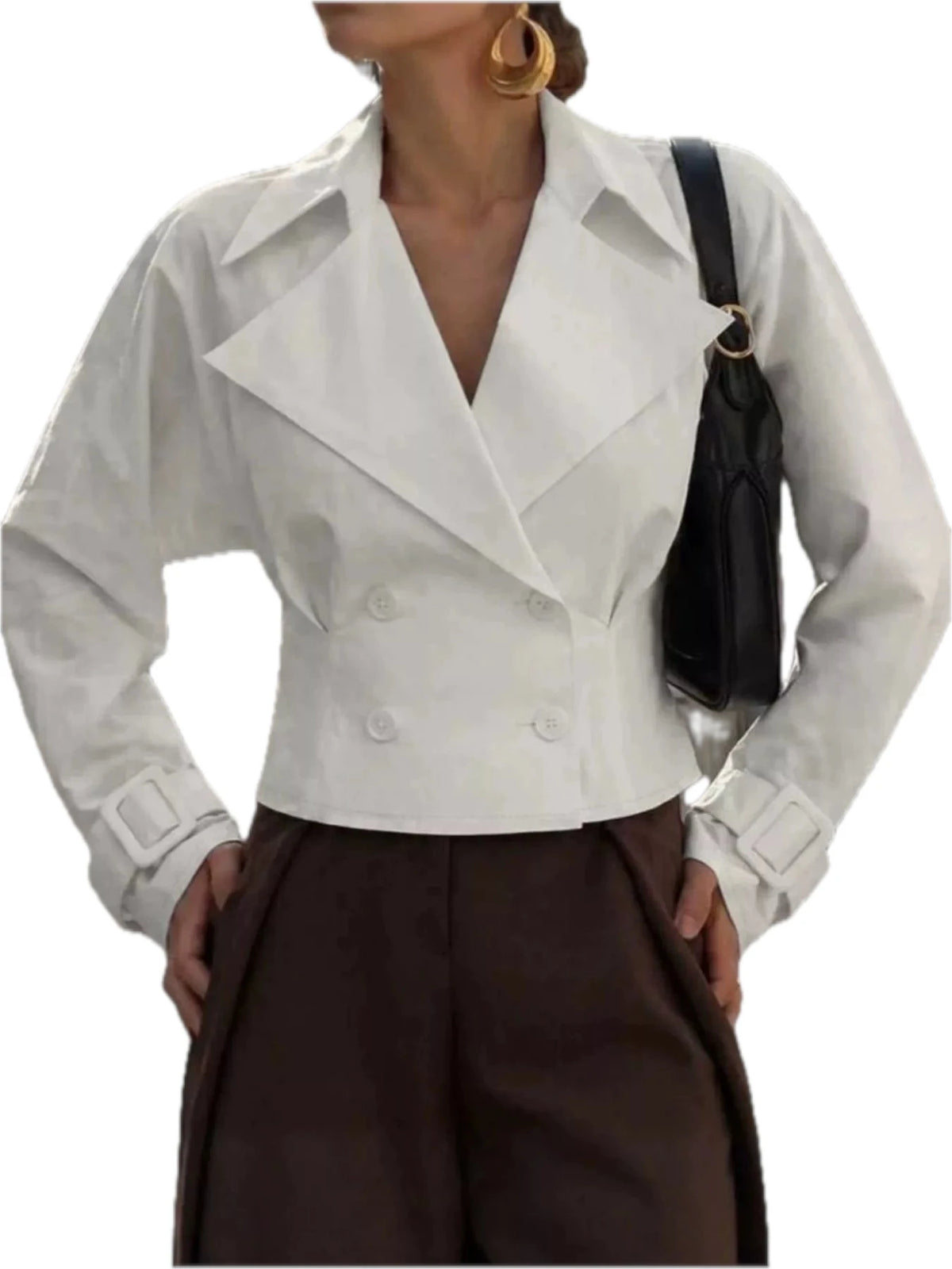 Cropped Double Breasted Blazer