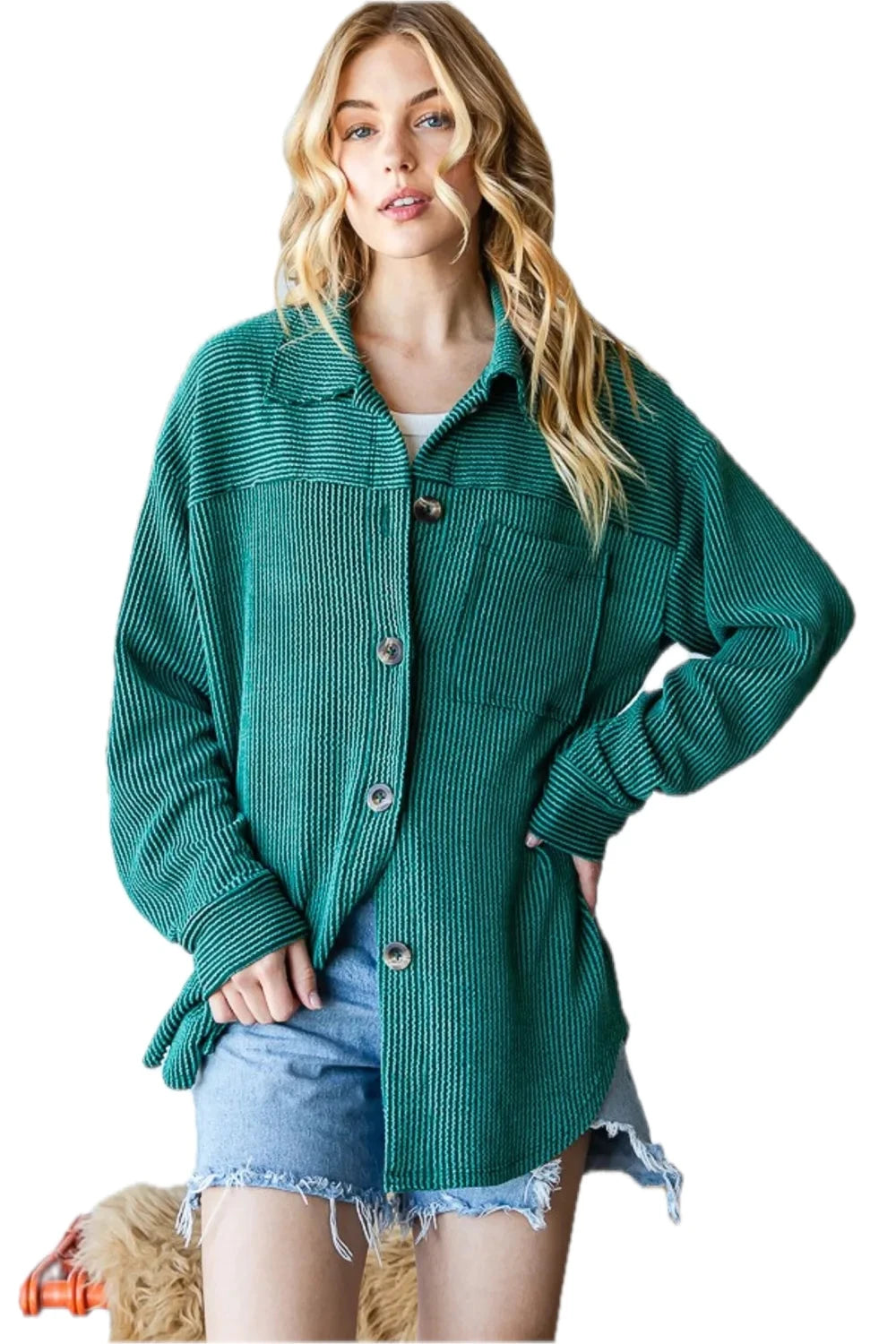 Reborn J Striped Shacket