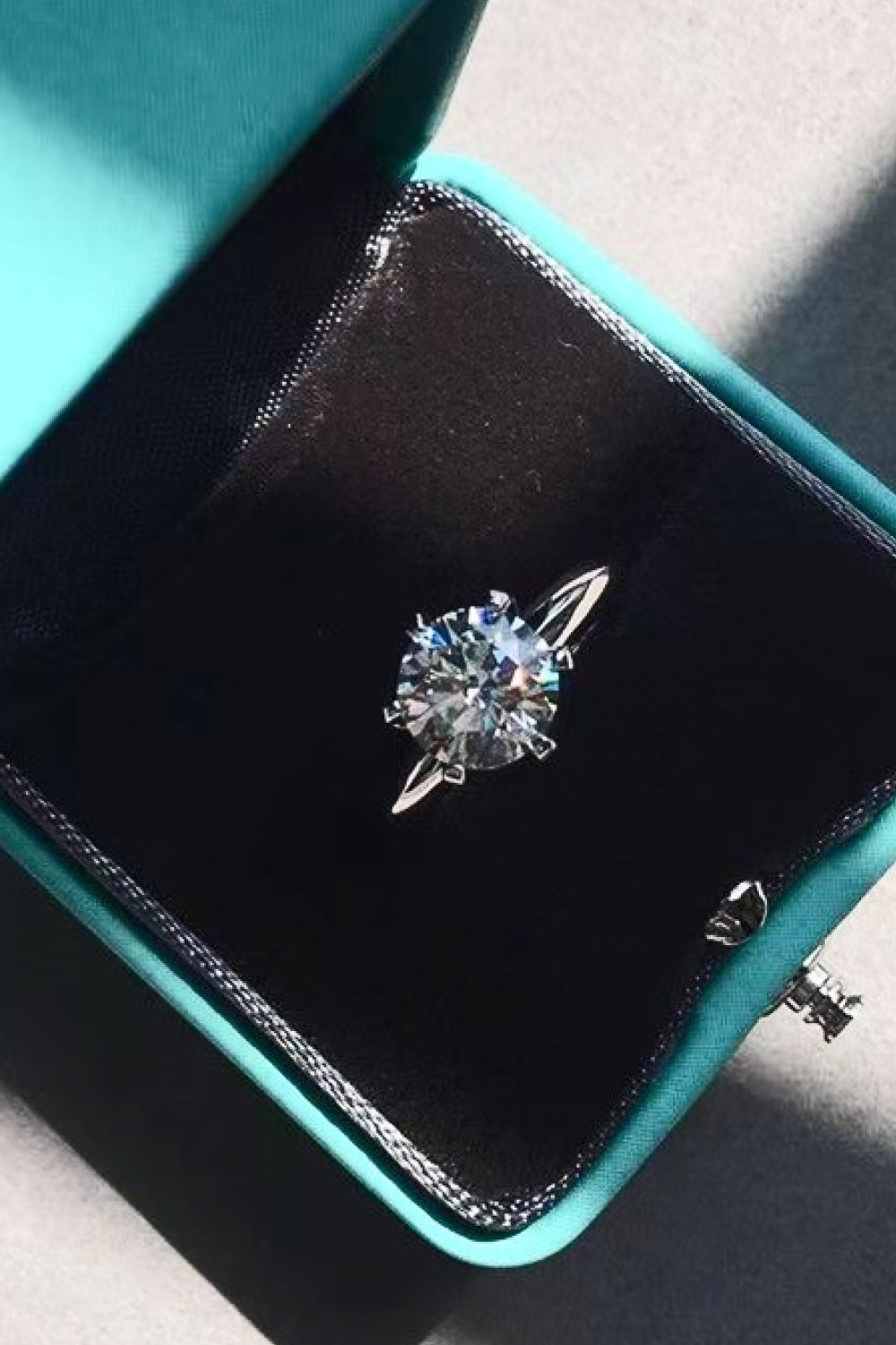 Adored 925 Sterling Silver 3 Carat Moissanite 6-Prong Ring for Women
