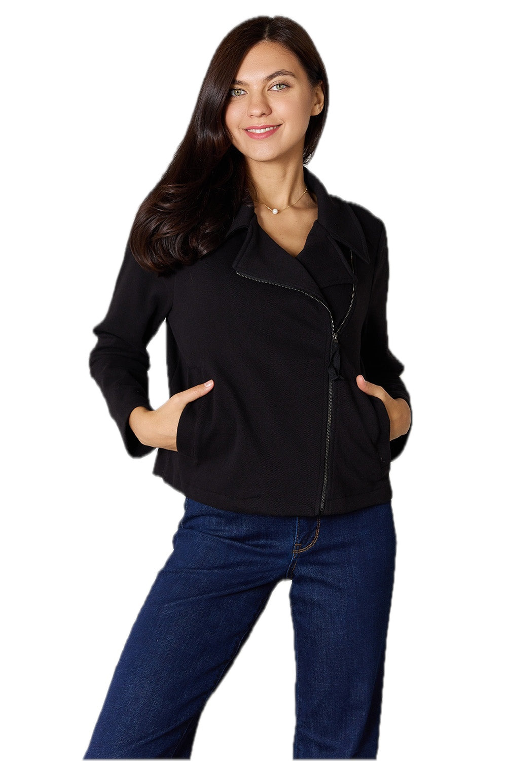 Culture Code Full Size Zip-Up Jacket for Women with Pockets