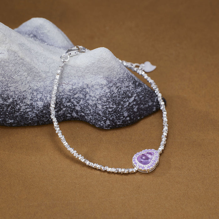 925 Sterling Silver Gourd Charm Bracelet for Women
