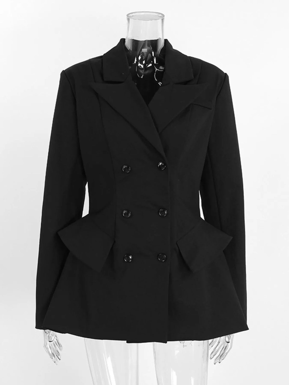 Double Breasted Blazer with Flap Pockets
