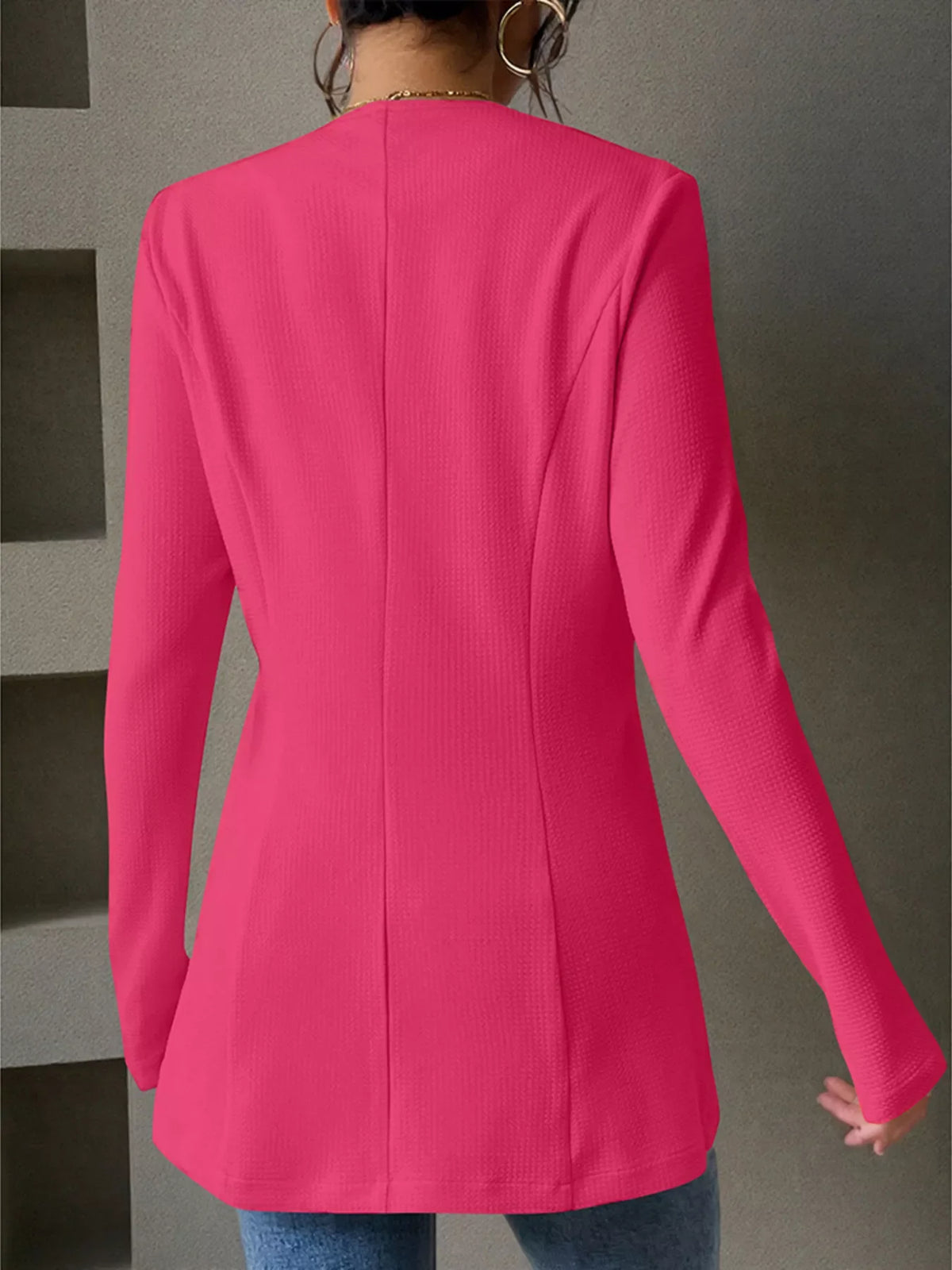 Flared Hem One Button Blazer