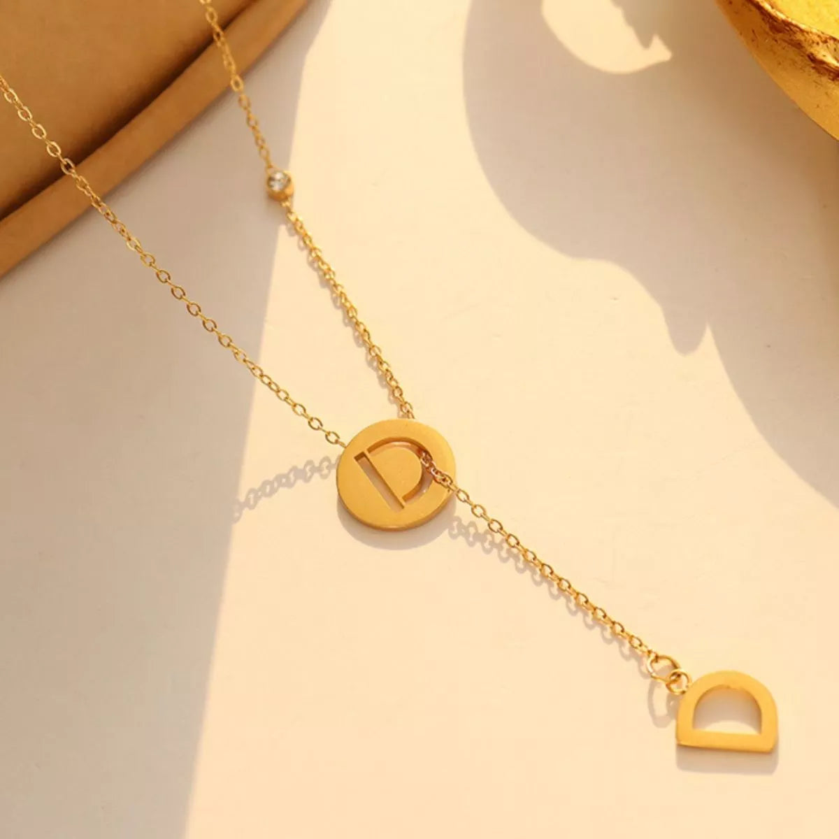 18K Gold-Plated Titanium Steel Letter Pendant Necklace – image 6 | Lilixa Trending Jewelry