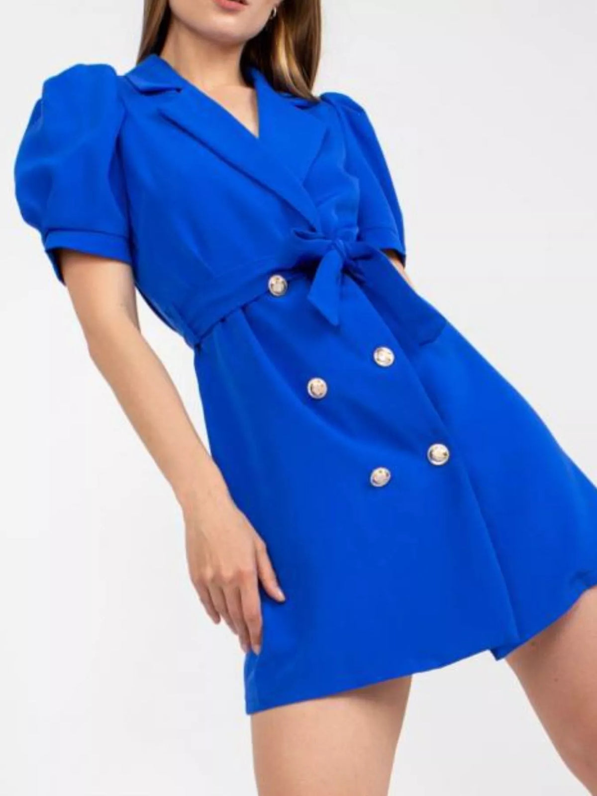 Women's Blazer Style Tie Waist Mini Dress